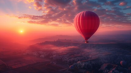 Dreamy Hot Air Balloon Journey, generative ai