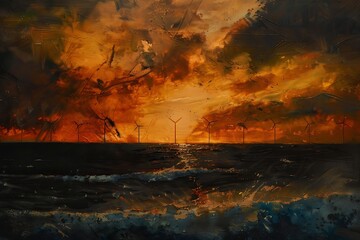 Sunset Wind Farm. .