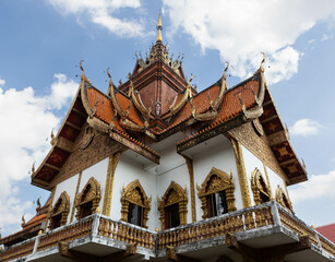 Wat Buppharam. Beautiful Buddist Temple. North Thailand. Chiang Mai.