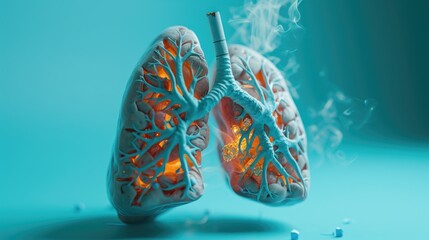 Damaging Effects of Smoking on Human Lungs Conceptual Image