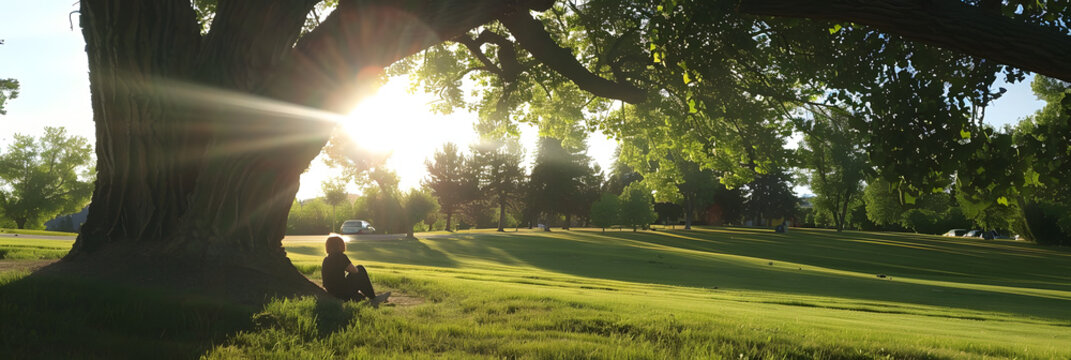 POV From Someone Sitting Under A Tree At A Park