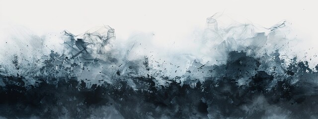 Black and white abstract watercolor painting with lines and splatters wallpaper