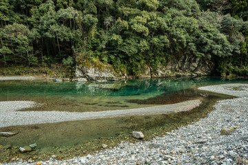 Kawayu Onsen River hot springs along the Kumano Kodo, Wakayama, Japan