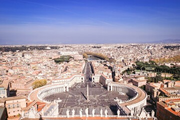view of rome and vatican city - obrazy, fototapety, plakaty