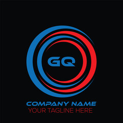 GQ letter logo creative design. GQ unique design. GQ letter logo design on black background.