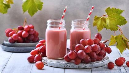 Healthy red grapes fruit smoothies.