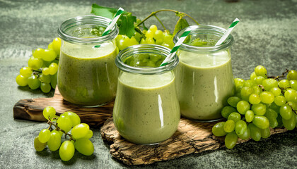 Healthy green grapes fruit smoothies.