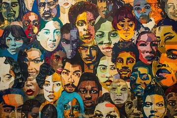 A collaborative art project where community members contribute their unique artistic expressions to a large, unified masterpiece, reflecting the beauty of diversity and unity.