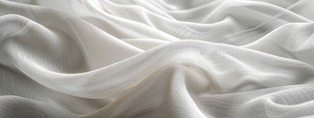 Fototapeta premium A close-up view of flowing white fabric with intricate details.