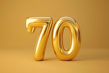 Number 70 in 3d style - obrazy, fototapety, plakaty