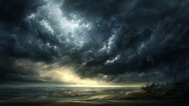 Fantasy art concept dark dramatic sky wallpaper 16:9