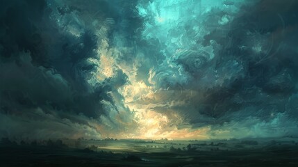 Fantasy art concept dark dramatic sky wallpaper 16:9