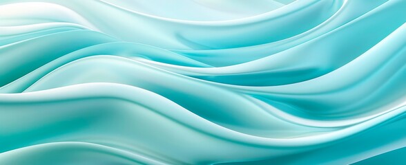 light blue background with flowing waves of fabric, creating an elegant and sophisticated look. The minimalistic yet captivating design features soft curves