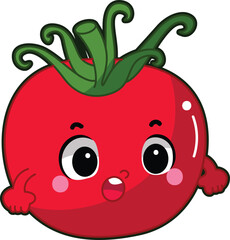 Easy vegetables drawing. Cute veggie herbs vector icon. Funny cartoon vegetable elements. Family fruit and veggie.