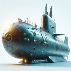  submarine on white background