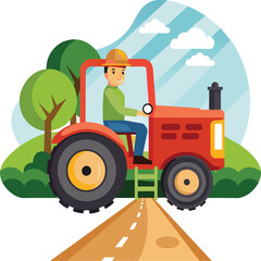 Tractor Vector Art. Vehicles vector illustration