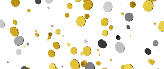 Sprinkle of Success: Spectacular 3D Illustration Showcasing Cascading gold Confetti
