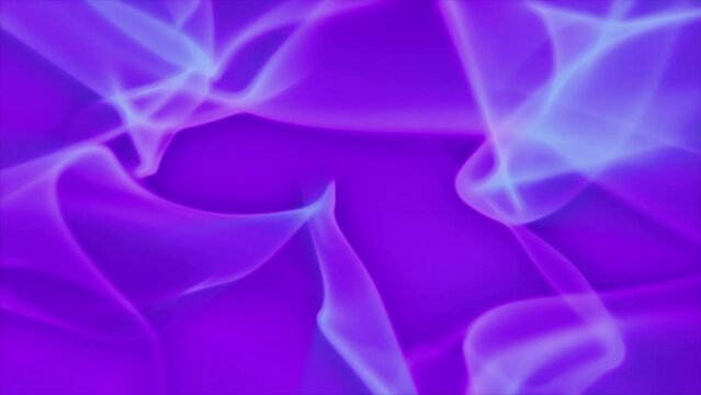 Purple soft curves. Loop animation abstract background. Smoke or gas.