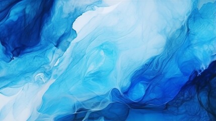 Fototapeta premium This image showcases a stunning blue and white abstract fluid art pattern creating a sense of calmness and serenity
