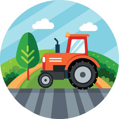Tractor Vector Art. Vehicles vector illustration