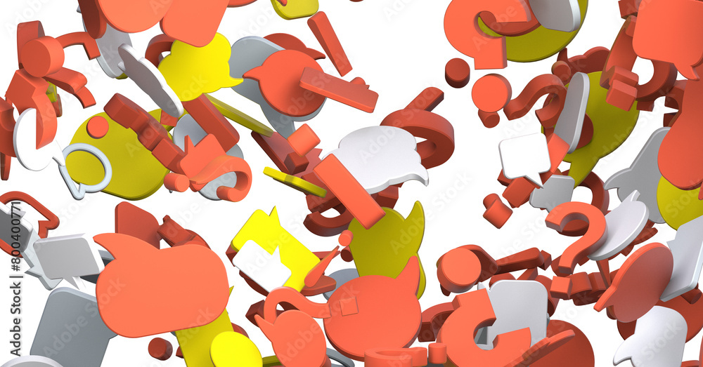 Poster touching 3d rendering flying email icon with his fin