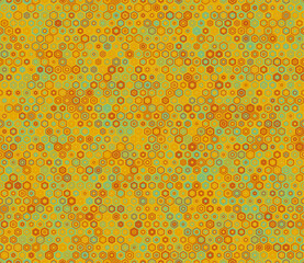 Geometric shapes background. Hexagon stacked mosaic background. Regular hexagon shapes. Multiple tones color palette. Seamless pattern. Tileable vector illustration.