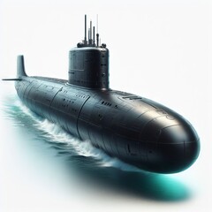  submarine on white background