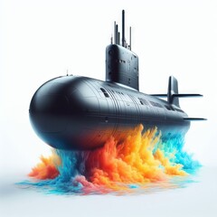  submarine on white background