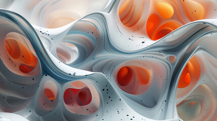 Fluid forms intersect, forming mesmerizing abstract patterns.