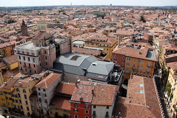 Verona Italy 09/03/2023. Red tiled roofs in the city of Verona.