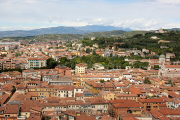 Fototapeta premium Verona Italy 09/03/2023. Red tiled roofs in the city of Verona.