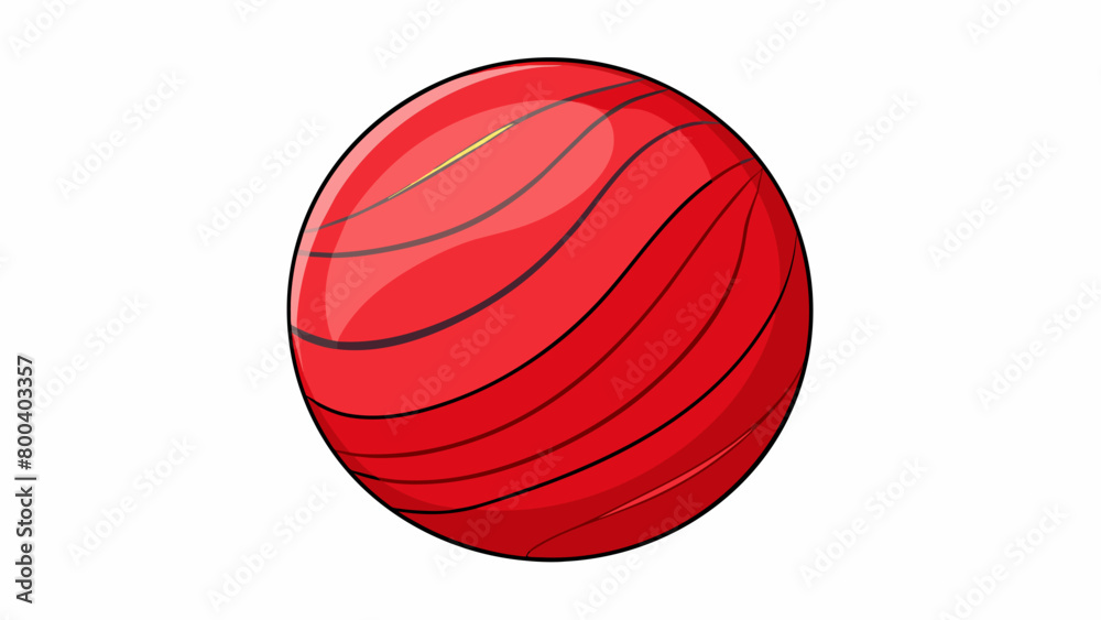 Poster A bright red orb smooth and firm to the touch with thin translucent layers that layer upon each other to form a refreshing tangy flavor.  on white. Cartoon Vector.