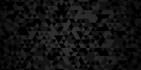 Vector geometric seamless technology gray and black triangle background. Abstract digital grid light pattern black Polygon Mosaic triangle Background, business and corporate background. - obrazy, fototapety, plakaty