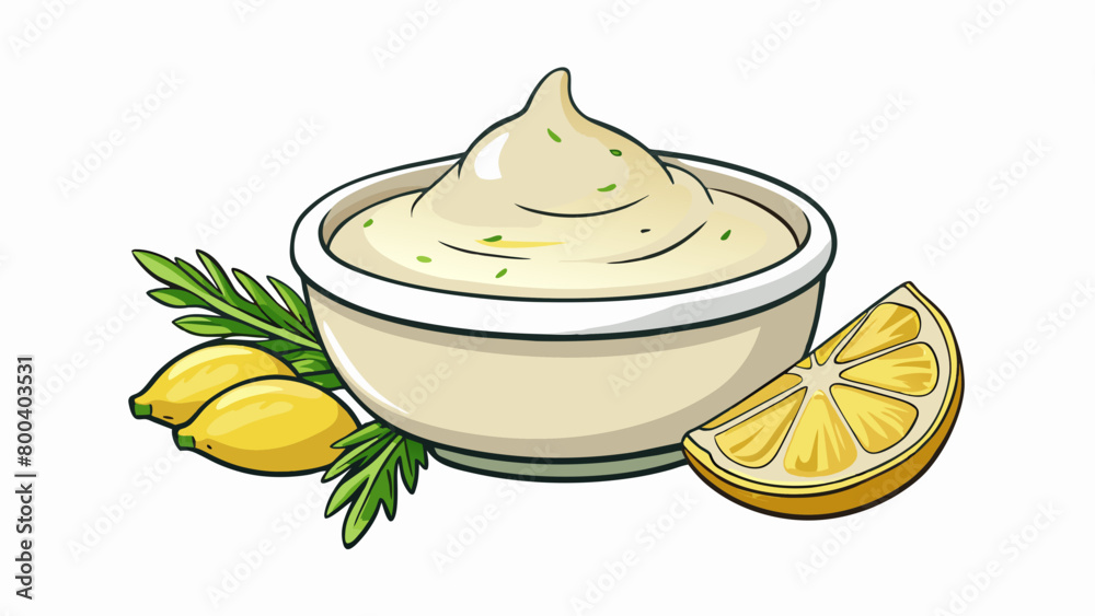 Wall mural a chunky white dip infused with garlic dill and lemon juice perfect for topping off grilled meats an