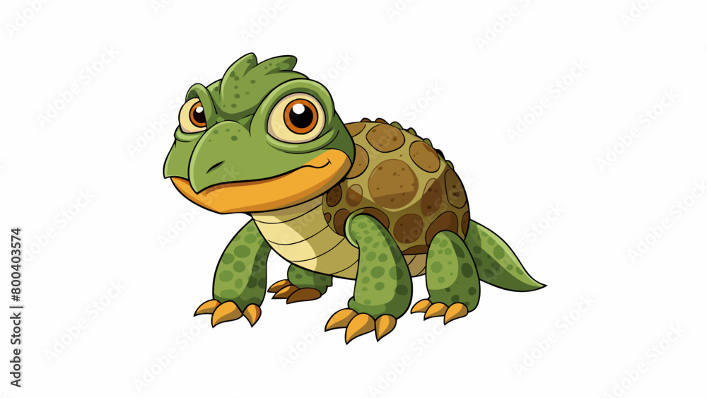 Poster A clever and curious creature whose body was covered in textured camouflaged skin that could change color and pattern in an instant. Its large. Cartoon Vector.
