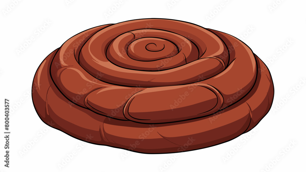 Poster A coiled ropelike object with a wrinkled dimpled surface. Its color varies from dark brown to reddishbrown and it has a distinctive sweet and savory. Cartoon Vector.