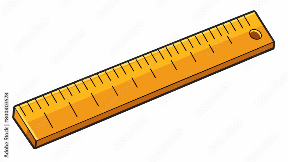 Poster A clear plastic ruler marked with both centimeter and inch measurements used for precise measurements of small objects in scientific investigations.. Cartoon Vector.