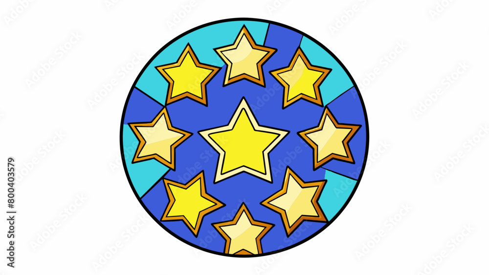 Poster a collection of stars forming a perfect circle in the night sky. each star has a distinct brightness