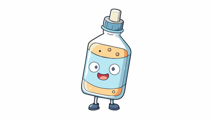 A clear odorless liquid packaged in a plastic bottle with a thin and runny consistency. It has a neutral flavor and is often used in baking and. Cartoon Vector. - obrazy, fototapety, plakaty