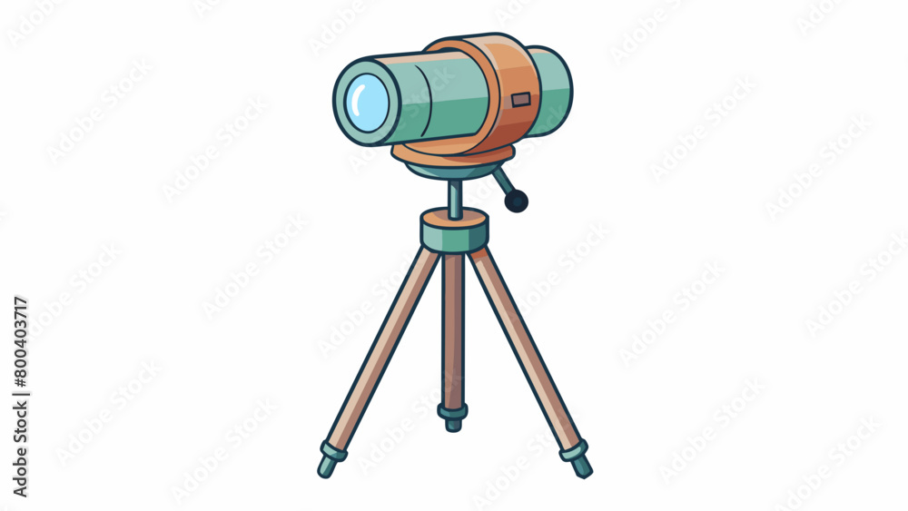 Poster A compact sleek device with a small retractable tube and a tripod base. Its lenses help magnify distant objects making them appear larger and clearer.. Cartoon Vector.