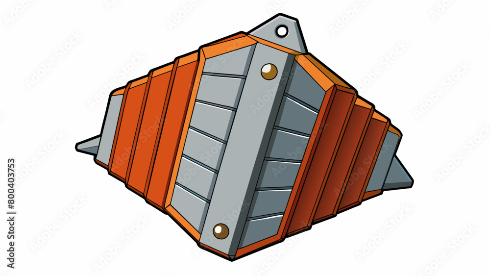 Poster A compact foldable object with six metal ribs and a plastic handle. When od it forms a small but effective shield against the elements.  on white. Cartoon Vector.