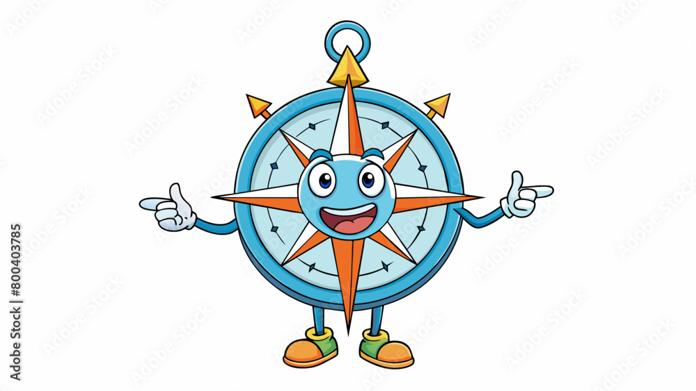 Poster A compass pointing in different directions showcasing the psychologists skill in guiding clients to find their way and make positive changes in their. Cartoon Vector.