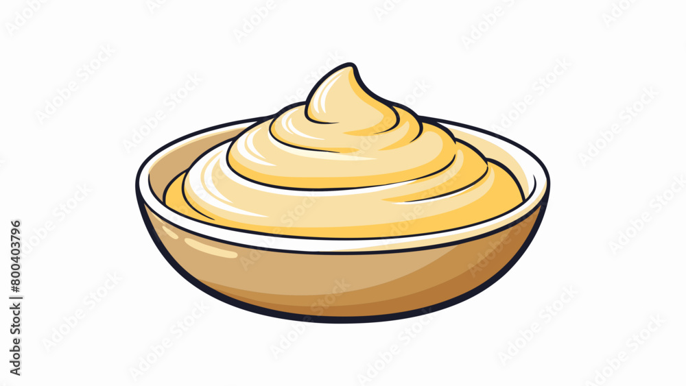 Poster a creamy ivorycolored sauce that clings to whatever it is poured over. it has a rich and slightly sa
