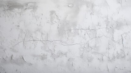 A detailed shot of a textured white wall showing the natural aging process with cracks and peeling paint