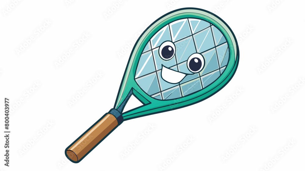 Poster A diamondshaped head with a smaller hitting area designed for more control and precision on shots. The racket has a semisoft grip and is made of a. Cartoon Vector.