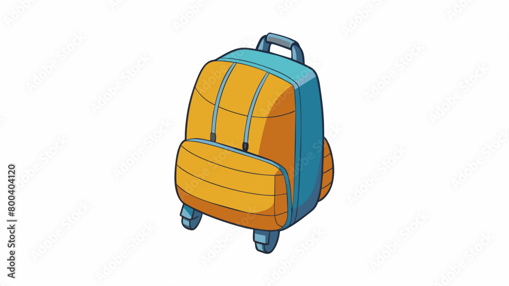 Aufkleber a foldable backpack made with lightweight nylon material. it can be easily rolled up and stored in a