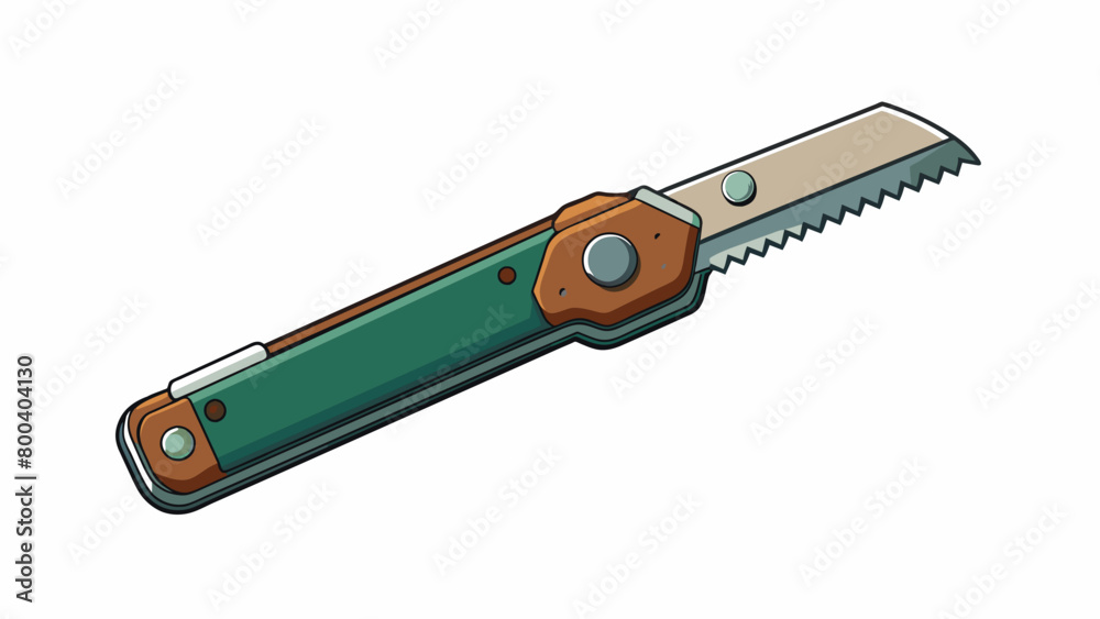 Poster a folding metal blade with a sleek wooden handle perfect for camping and outdoor activities. the bla
