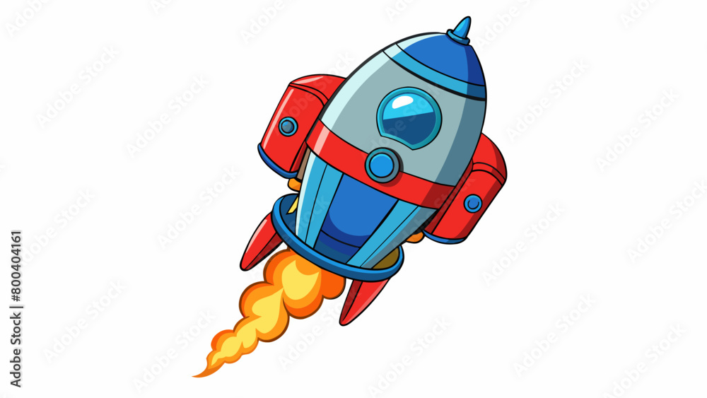 Poster a futuristic jetpack with a glowing red and blue design. it has advanced controls and can soar throu