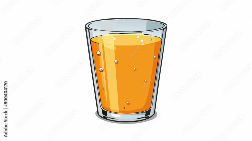 Leinwandbilder a freshly squeezed glass of orange juice featuring a light orange color and small pulpy bits floatin