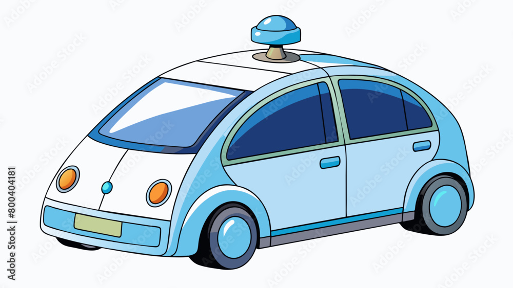 Poster a futuristic selfdriving car with sleek lines tinted windows and sensors on every corner designed fo